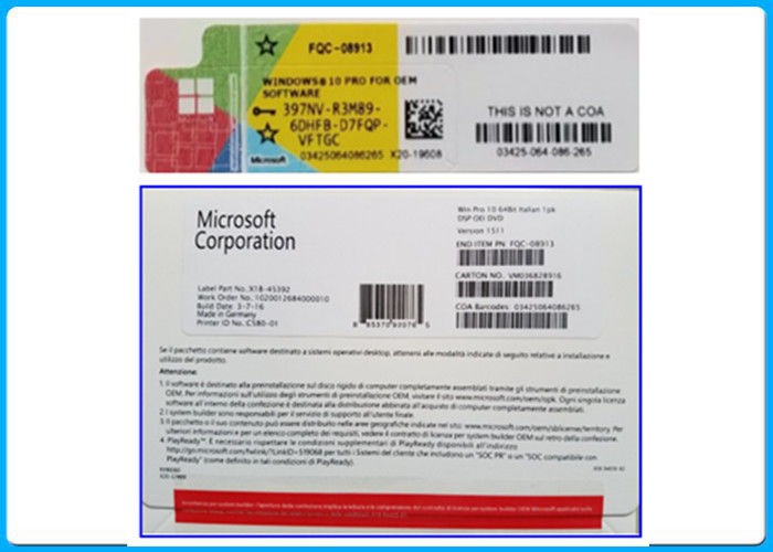 माइक्रोसॉफ्ट विंडोज़ 10 प्रो सॉफ़्टवेयर 64 बिट डीवाईडीआई लाइसेंस, पर्सनल कंप्यूटर हार्डवेयर