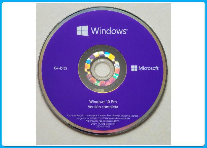 मूल Windows 10 माइक्रोसॉफ्ट सॉफ्टवेयर निर्यातक 64 बिट स्पेनिश OEM पैक
